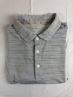 Walter Hagen Gray‎ Striped Short-Sleeve Polo